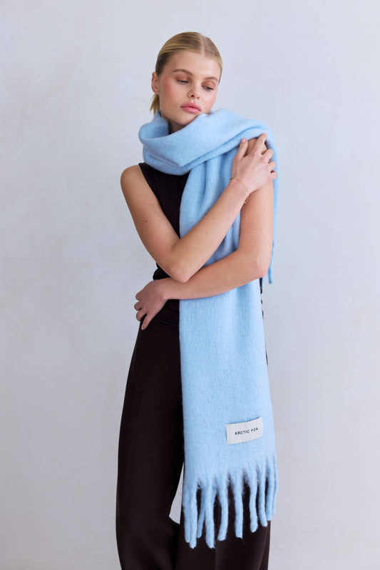 Glacier Blue winter scarf