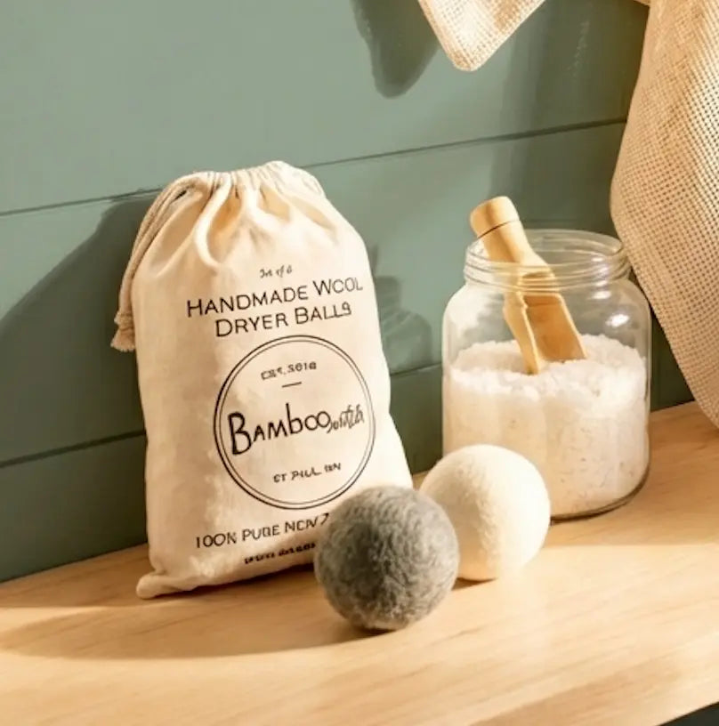Wool dryer balls in dryer reducing drying time by 25% — chemical-free