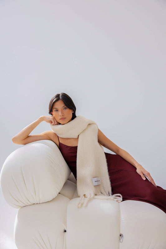 Pebble Beige winter scarf