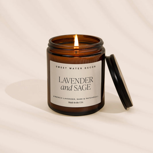 Lavender Sage Soy Candle 9oz | Cozy Time Living