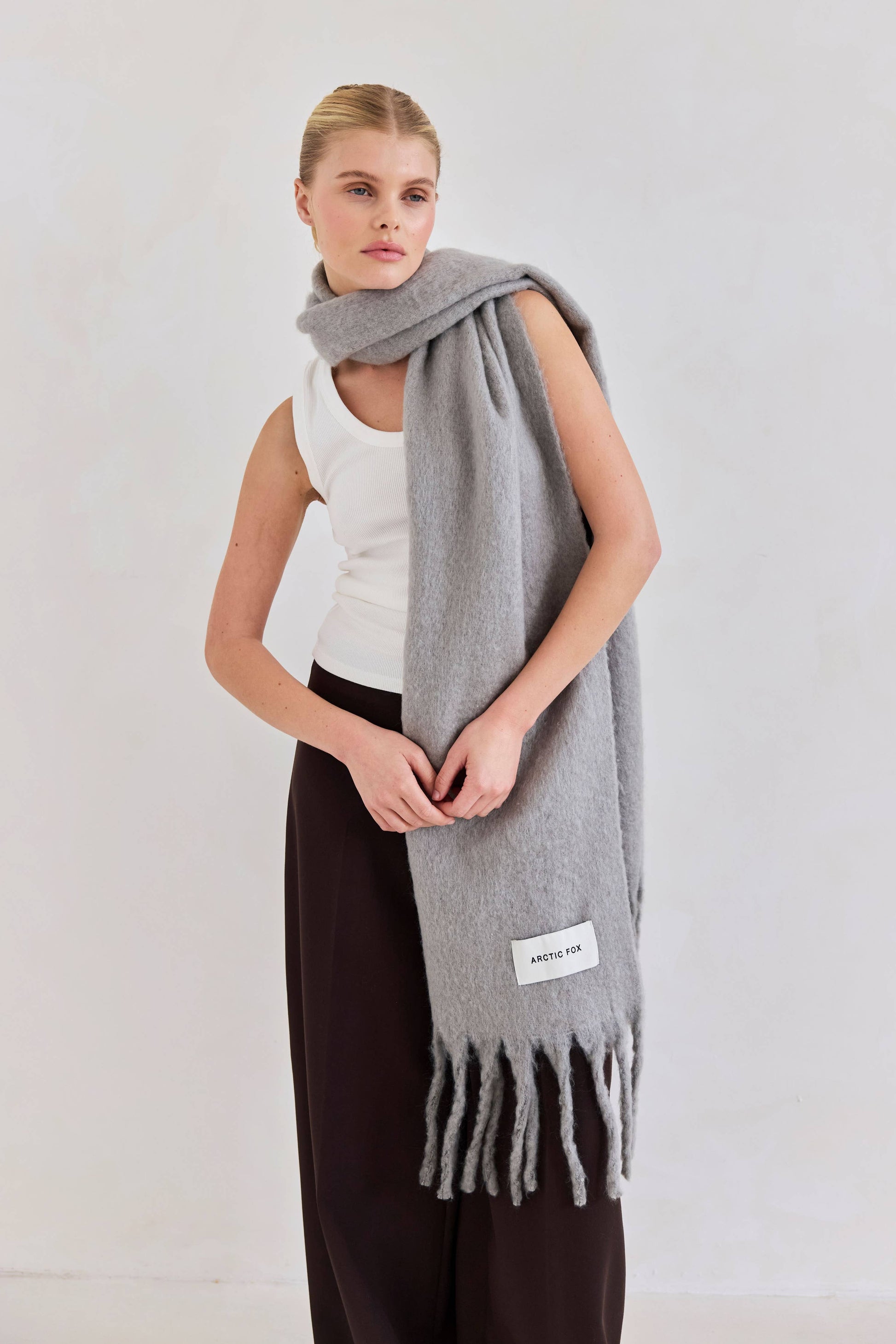 Grey winter scarf